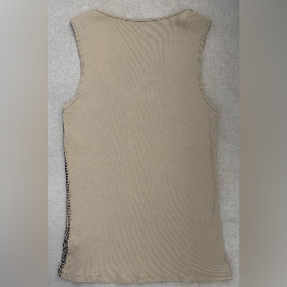 women’s Michael Kors beige w/gold sequin tank top - sz M - Picture 2 of 5